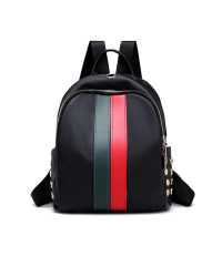 Fashion Zipper Design Striped Green leather Backpacks