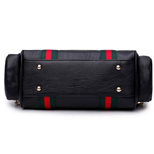 Fashion Patchwork Black PU Crossbody