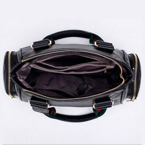 Fashion Patchwork Black PU Crossbody