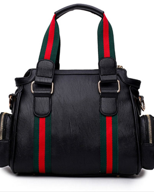 Fashion Patchwork Black PU Crossbody Fashion Patchwork Black PU Crossbody