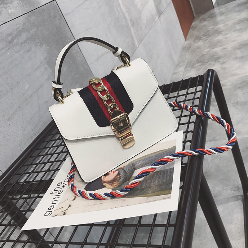 Fashion Patchwork White leather Crossbody Bag