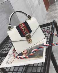 Fashion Patchwork White leather Crossbody Bag