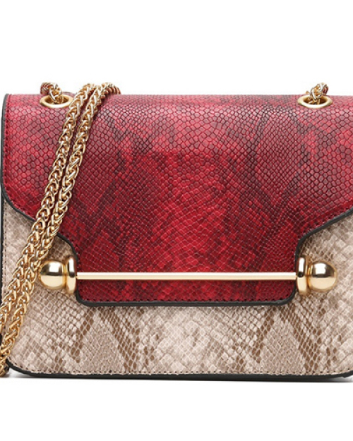 Stylish Patchwork Red PU Crossbody Bag Stylish Patchwork Red PU Crossbody Bag