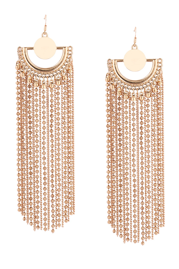  Fashion Tassel Design Gold Metal Earring