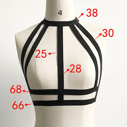 Fashion Hollow-out Black Fabric Body Chain