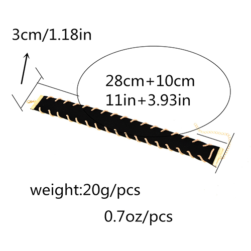 Stylish Metal Decorative Black Leather Choker