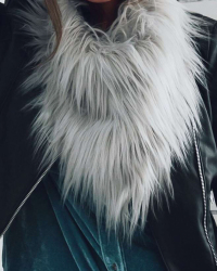  Fashionable Faux Fur Design Grey Wool Scarves