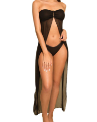 Sexy Bateau Neck See-Through Two-piece Briefs Set Sexy Bateau Neck See-Through Two-piece Briefs Set