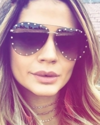  Fashion Rivet Decoration Grey PC Sunglasses