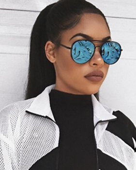 Euramerican Blue Metal Sunglasses