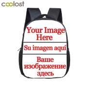 12 inch Customize Your Logo Name Image Toddlers Backpack Cartoon Children School Bags Baby Kindergarten Backpack Kids Gift Bags