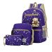 3pcs/set Women Backpack School Bags Star Printing Cute Backpacks With Bear For Teenagers Girls Travel Bag Rucksacks Mochila