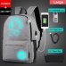 Anime Luminous Student School Bag School Backpack For Boy girl Daypack Multifunction USB Charging Port and Lock School Bag Black