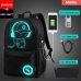 Anime Luminous Student School Bag School Backpack For Boy girl Daypack Multifunction USB Charging Port and Lock School Bag Black