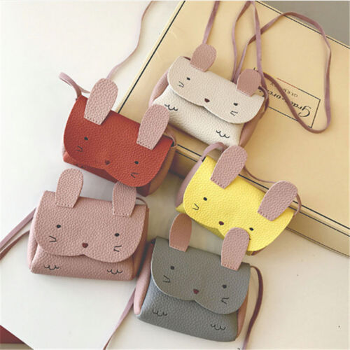 Baby Kids Girls PU Leather Rabbit Shoulder Bag Messenger Handbag Crossbody Satchel School Bags