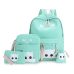 DIOMO 4pcs/Set Laptop School Backpacks for Girls Boys Teenagers Female Bagpack Sac A Dos Femme Cute Cat Canvas Satchel Kids