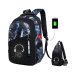 FengDong boys school bags waterproof large backpack for teenagers bagpack high school backpack for boy student chest bag set