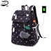 FengDong female fashion school backpack usb school bags for girls black backpack plush ball girl schoolbag butterfly decoration