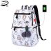 FengDong female fashion school backpack usb school bags for girls black backpack plush ball girl schoolbag butterfly decoration