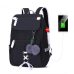 FengDong female fashion school backpack usb school bags for girls black backpack plush ball girl schoolbag butterfly decoration