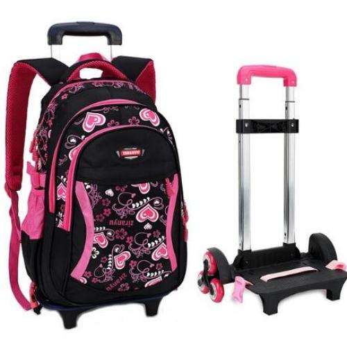 Kid's Travel Rolling luggage Bag School Trolley Backpack girls backpack On wheels Girl's Trolley School wheeled Backpacks Child