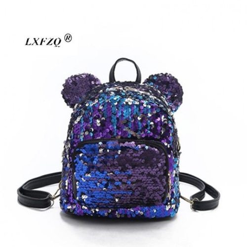 NEW Sequins Backpacks Teenager School Bags For Girls PU mochila Backpack Drawstring Kids Bag glitter Girls Travel Shoulder Bags