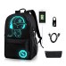 children school bags boy girls Anime Luminous school backpack waterproof kids book bag USB Charging Port and Lock School Bag