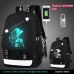 children school bags boy girls Anime Luminous school backpack waterproof kids book bag USB Charging Port and Lock School Bag