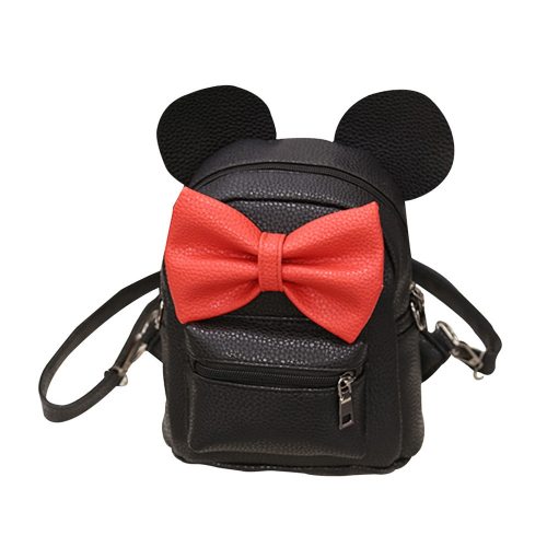 2018 New Mickey Backpack Pu Leather Female Mini Bag Women's Backpack Sweet Bow Teen Girls Backpacks School Lady Bag Shoulder bag