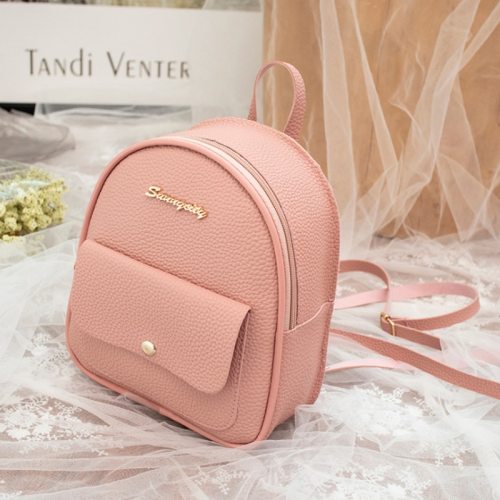 2019 Korean Style Women Mini Backpack PU Leather Shoulder Bag For Teenage Girls Multi-Function Small Bagpack Female Phone Pouch