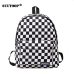 2019 Unisex Plaid Nylon Female Travel Daypack Laptop Backpack Book Schoolbags Feminina School Casual Rucksack Women Bag Rugzak