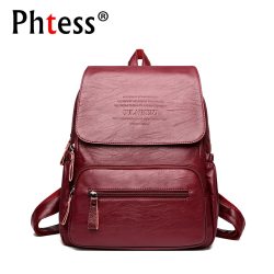 2019 Vintage Leather Backpacks Female Travel Shoulder Bag Mochilas Women Backpack Large Capacity Rucksacks For Girls Dayback New