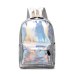 AIREEBAY Female Holographic Backpack Women Soft Laser PU Leather Travel Backpacks Silver Hologram School Bags For Teenager Girls