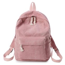 Corduroy Design Women Girls Backpacks School Backpacks Teenage Girls School Bag Soulder Bag Striped Rucksack Travel Bags Mochil