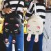 Cute Cat Backpack School Women Pu Leather Backpacks for Teenage Girls Funny Cats Ears Canvas Shoulder Bags Female Mochila XA531B