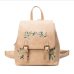 DIDA BEAR Brand Women Leather Backpacks Female School bags for Girls Rucksack Small Floral Embroidery Flowers Bagpack Mochila