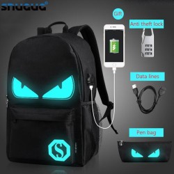 Fashion Backpacks Student Luminous Animation School Bags For Boy Girl Teenager USB Charge Computer Anti-theft Laptop Back pack