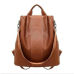 Female anti-theft backpack classic PU leather solid color backpack canta fashion shoulder bag