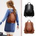 Female anti-theft backpack classic PU leather solid color backpack canta fashion shoulder bag