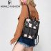 Herald Fashion Preppy Style School Backpack Artificial Leather Women Shoulder Bag Floral School Bag for Teens Girls