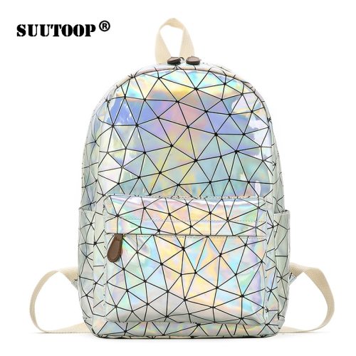 Holographic Women's bag Hologram Leather Female Fashion travel Backpack Laser For Girl School Casucal bag Pack Mochila feminina