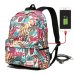 Hot USB Charging Laptop Backpack Women For Teenage Students Girls School Backpack Bag Printing Female Backpacks Travel Bagpack