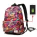 Hot USB Charging Laptop Backpack Women For Teenage Students Girls School Backpack Bag Printing Female Backpacks Travel Bagpack