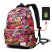 Hot USB Charging Laptop Backpack Women For Teenage Students Girls School Backpack Bag Printing Female Backpacks Travel Bagpack