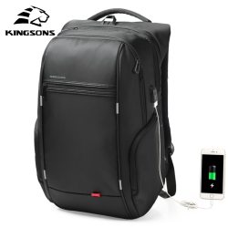 Kingsons 15 17   Laptop Backpack External USB Charge Computer Backpacks Anti-theft Waterproof Bags for Men Women