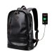 LIELANG Men Backpack External USB Charge Waterproof  Backpack Fashion PU Leather Travel Bag Casual School Bag leather bookbag