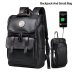 LIELANG Men Backpack External USB Charge Waterproof  Backpack Fashion PU Leather Travel Bag Casual School Bag leather bookbag