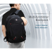 LJL Casual Solid Color Material Oxford Man's Backpack Multi-functional Large-capacity Student Schoolbag Simple Bag