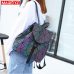 MAGICYZ Women Laser Luminous Backpack School Hologram Geometric Fold Student School Bags For Teenage Girls holographic sac a dos