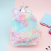 Mini Unicorn Backpack Bags For Women 2019 Winter Faux Fur Small Bagpacks Hologram Leather Teenager Schoolbag Mochila Feminina